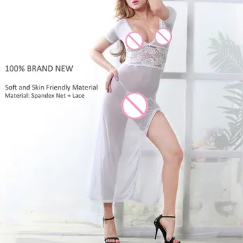 Vânzare fierbinte Sexy Femei Rochie lunga Fermecător cămașă de noapte Lenjerie Albă Sleepwear S M L XL XXL Negru Alb Roșu Sexy Lady Nighdress