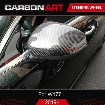 W177 2019 Fibra de Carbon partea din spate Oglinda retrovizoare Acoperire Pentru Mercede W177 Noi O Clasa A180L A200L Carbon Oglindă Capace 2018+