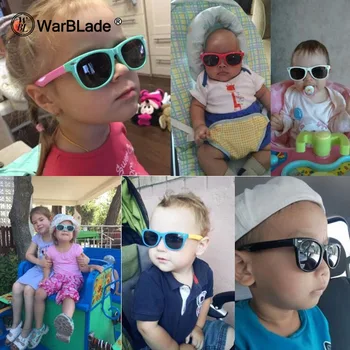 WarBlade Polarizate Copii ochelari de Soare pentru Copii Ochelari de Soare Fată Băiat Copil Incasabil Silicon Ochelari de protectie UV400 Ochelari cu Cutie