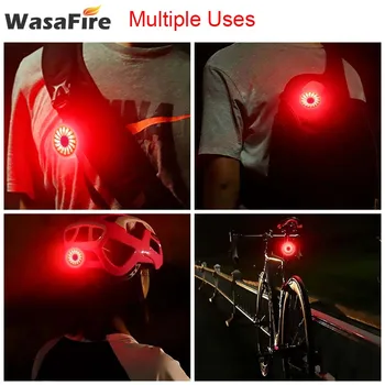 WasaFire Inteligent de Frânare Senzor de Biciclete Lumina USB Reîncărcabilă Biciclete Coada Lumina LED Ciclism Stop Avertizare de Siguranță Spate, Lampa Spate