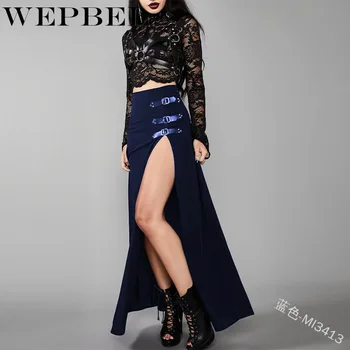 WEPBEL Femei de Vara Sexy Fusta Lunga Noua Moda de Talie Mare Culoare Solidă Split Fusta cu Nit