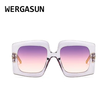 WERGASUN Epocă Sqaure ochelari de Soare pentru Femei Brand de Lux ochelari de Soare de Designer Bărbați Nuante Mare Clasic Supradimensionat Ochelari