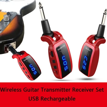 Wireless de Chitara Transmițător Receptor Set USB Reîncărcabilă Chitara Electrica Bass CONDUS Ridica cu Transmisie Stabil de Performanță
