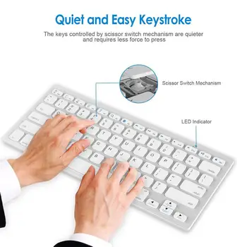 Wireless Gaming Keyboard Joc pe Calculator Universal Bluetooth, Tastatura Comprimat pentru spaniolă, germană, rusă, franceză, coreeană arabă