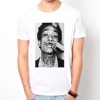 Wiz Khalifa Degetul Rap Hip Hop Cântăreață Iarba Tatuaj T-shirt de Vară de Moda pentru Bărbați Tricou Confortabil Tricou Casual cu Maneci Scurte TEE