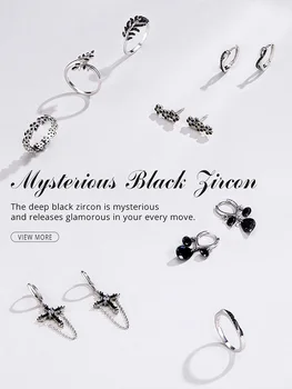 WOSTU Vânzare Fierbinte Argint 925 Infinită Dragoste Infinită Cercei Stud pentru Femei Black CZ de Moda de Argint Cercei Bijuterii CTE399