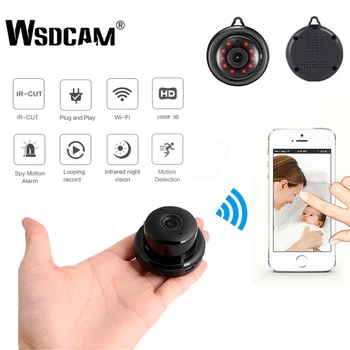 Wsdcam de Securitate Acasă MINI WIFI 1080P Camera IP Wireless de Mici CCTV Infraroșu Viziune de Noapte de Detectare a Mișcării SD Card Slot Audio APP
