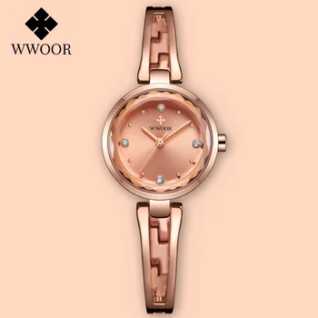 WWOOR Top Brand de Lux pentru Femei Ceasuri Noua Moda Diamant, Cuarț Ceas Doamnelor Rochie Elegantă Brățară Ceas Femei Reloj Mujer 2021