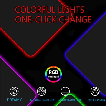 XGZ Hexagonale Textura RGB Mari Mouse Pad Gamer LED Backlight Mause Lockedge Desktop PC de Gaming Keyboard Desk Pad