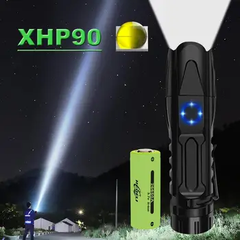 XHP90.2 led-uri lanterna 18650 XHP90 cel mai puternic reîncărcabilă usb tactice Lanterna de vanatoare lumina lanterna mini xhp70 xhp50 lampă de mână