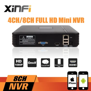 XINFI mai Nou Mini NVR-ul Full HD 4 Canale 8 Canale de Securitate Independent CCTV NVR 4CH 1080P 8CH ONVIF 2.0 Pentru Sistemul de Camera IP 1080