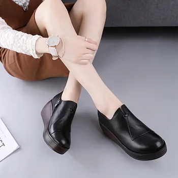 Xiuteng Noi 2020 pantofi de Lucru Platforma de jos este confortabil de purtat pantofi pentru Femei pantofi profesionale și rotund Wedge pentru femei