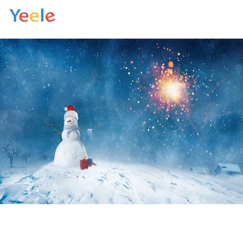 Yeele Crăciun Focuri De Artificii De Fundal Pentru Fotografia De Iarna De Zăpadă Om De Zăpadă Cadou Copil Nou-Născut Fotografie Portret Fondul Photocall