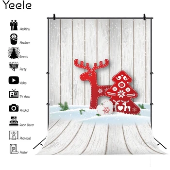Yeele Crăciun Photocall Zăpadă Lemn Elan Sanie Decor Fotografii Fundaluri Personalizate Fotografice Fundaluri Pentru Studio Foto