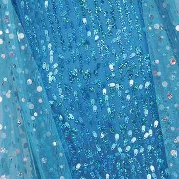 YOFEEL Fete Printesa Albastru Elsa Paiete Deluxe Cosplay Costum Petrecere de Lux Rochie de Rol-joc Carnaval Copii Îmbrăcăminte