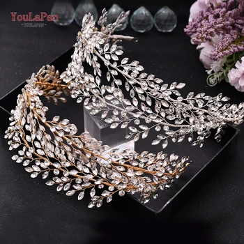 YouLaPan HP240 Argint Diamante Coroana de Mireasă Nunta Accesorii de Par Mireasa Pălării Stras banda de Susținere pentru Femei Caciula