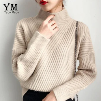 YuooMuoo De Bună Calitate, Gros Pulover Femei 2019 Iarna Stil Coreean Vogue Pulover Vrac Pulover Tricotate Jumper De Sex Feminin