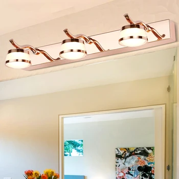 Zerouno baie lampă Oglindă din Oțel Inoxidabil Lumina Camera Vanitatea de perete de lumină led-uri Acryl Abajur Interior impermeabil Perete de Iluminat