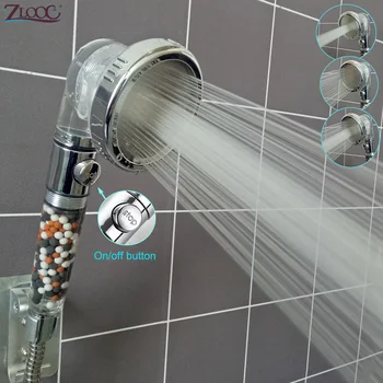 Zloog 3 Moduri reglabile SPA Turmalina Filtru bile de economisire a Apei cap de duș butonul de comutare de înaltă presiune vioi duș duza