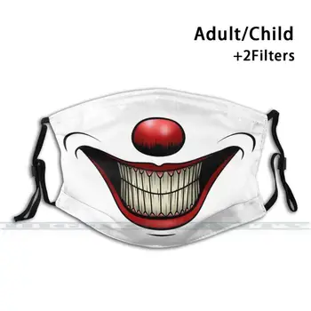 Zâmbind Clovnul Design Personalizat Pentru Adult Copii Anti-Praf, Filtru Diy Cute Print Lavabil Masca De Clovn Zâmbet De Groază Circ