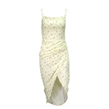 îmbrăcăminte OWLPRINCESS 2020 Toamna Noua Moda Florale Split Sling Rochie Sling rochie