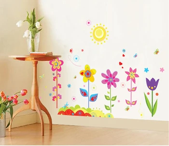 În 2020, Floare, Fluture Detașabil Vinil Decal Artă Murală Decor Acasă Băieți Fete Dormitor autocolante de Perete Decor Cameră