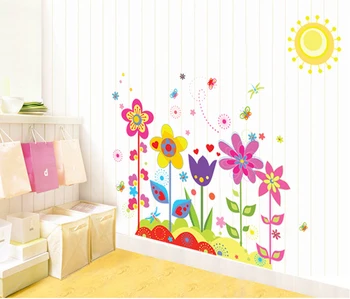 În 2020, Floare, Fluture Detașabil Vinil Decal Artă Murală Decor Acasă Băieți Fete Dormitor autocolante de Perete Decor Cameră