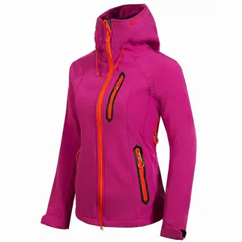 În aer liber, femeile Soft shell jacheta windproof Drumeții jacheta fleece respirabil Captusit Softshell coat de Munte, alpinism, trekking purta