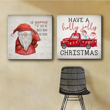 Încadrată Moș Crăciun Decorative, Imprimare Postere, Tablouri Canvas Wall Art Canvas Printuri De Poze Camera Pentru Copii Decor Acasă Cu Cadru