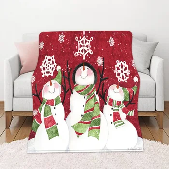 Îngroșa Pătură De Iarnă Pui De Somn Restul Canapea Extensibilă Ține De Cald Pătură Flanel Crăciun Fericit Model Imprimat Lenjeria De Pat