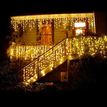 Șir de Lumini de Crăciun Decor în aer liber Picătură 5m Ofili 0,4 m-0,6 m Cortina Șir de Lumini Led Grădină 220V Decorative Zână Lumina